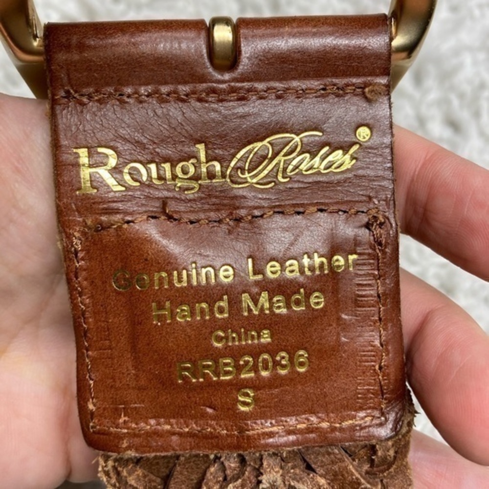 Rough‎ Roses brown leather braided belt - Picture 7 of 7